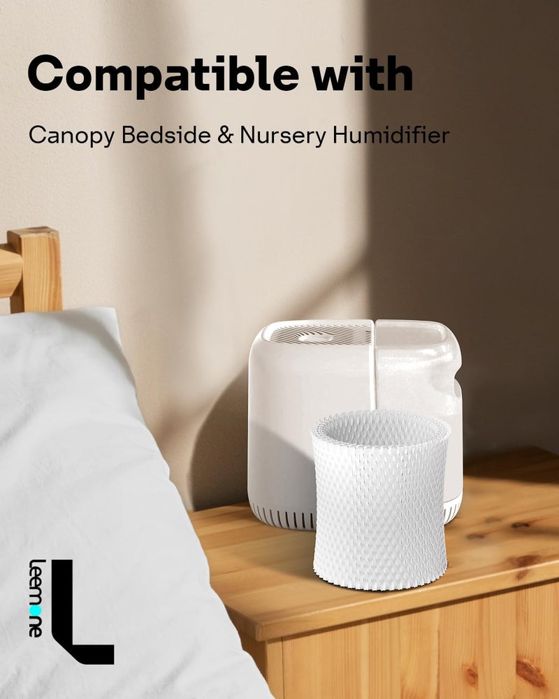 Leemone 6-Pack Bedside Humidifier Filter Replacement Compatible with Canopy Bedside & Nursery Humidifiers, Made with Wood Pulp & Paper Filter, Humidifier Wicking Filter Lasts Up to 6 Weeks - Image 2